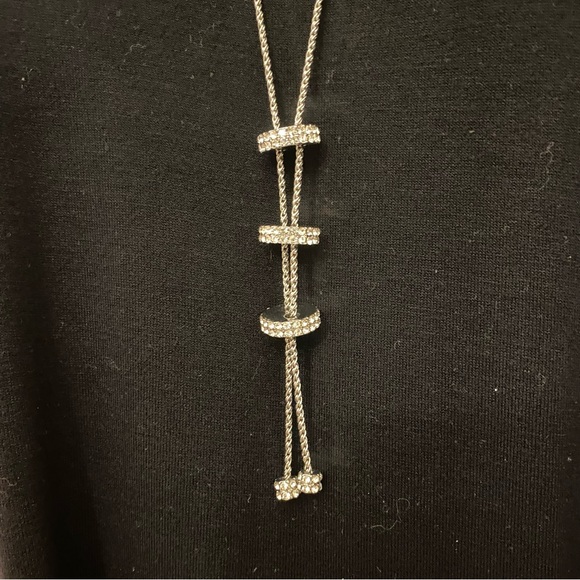 INC silver-tone pavé sliding bead necklace - Picture 6 of 11